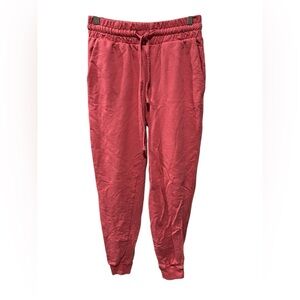 Zenana Joggers Small Pink 100% Cotton Drawstring Waist Casual Sweatpants